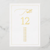 PixDezines Gold Foil Luxe Calligrafietnummer Folie Uitnodiging (Voorkant)
