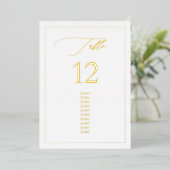 PixDezines Gold Foil Luxe Calligrafietnummer Folie Uitnodiging (Staand Voorkant)