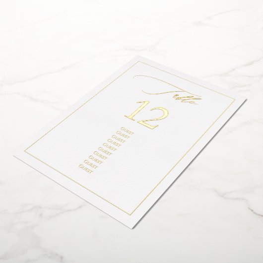 PixDezines Gold Foil Luxe Calligrafietnummer Folie Uitnodiging (Gedraaid)