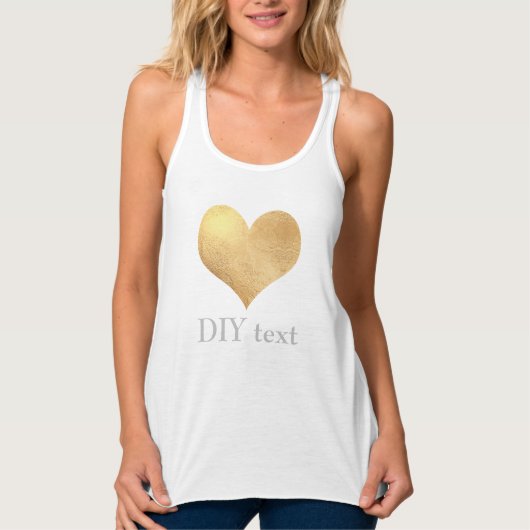 PixDezines Gold-hart Tanktop (Voorkant)