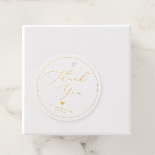 PixDezines Gold Hartelijk dank, Luxe kalligrafie Bedankjes Labels (Met doos)