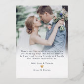 PixDezines Gold Luxe Script Weddenschap Hartelijk Folie Uitnodiging (Achterkant)