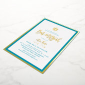 PixDezines Gold ModernScript Mitzvah DIYBackground Folie Uitnodiging (Gedraaid)