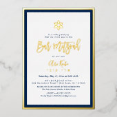 PixDezines Gold ModernScript Mitzvah DIYBackground Folie Uitnodiging (Voorkant)