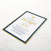 PixDezines Gold ModernScript Mitzvah DIYBackground Folie Uitnodiging (Gedraaid)