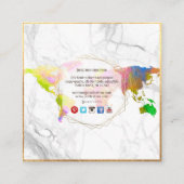 PixDezines GOLD MONOGRAM/FAUX GOLD Vierkante Visitekaartje (Achterkant)