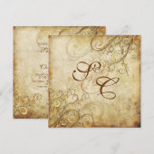 PixDezines GOLD SWIRLS/FAUX PARCHMENT Kaart (Voorkant / Achterkant)