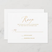 PixDezines Gold Tone Elegant Calligraphy RSVP Uitnodiging Briefkaart (Voorkant / Achterkant)