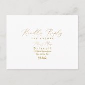 PixDezines Gold Tone Elegant Calligraphy RSVP Uitnodiging Briefkaart (Achterkant)