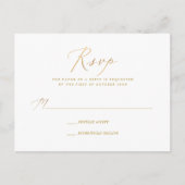 PixDezines Gold Tone Elegant Calligraphy RSVP Uitnodiging Briefkaart (Voorkant)
