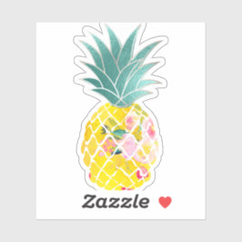 PixDezines Golden Aloha Ananas, iriserend Sticker