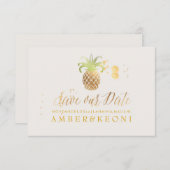PixDezines Golden Pineapple/save our date Save The Date (Voorkant / Achterkant)