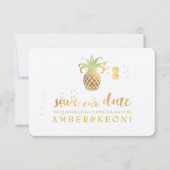 PixDezines Golden Pineapple/sla onze datum op Save The Date (Voorkant)