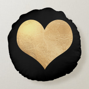 PixDezines Golden/Red Hearts/DIY achtergrond Rond Kussen