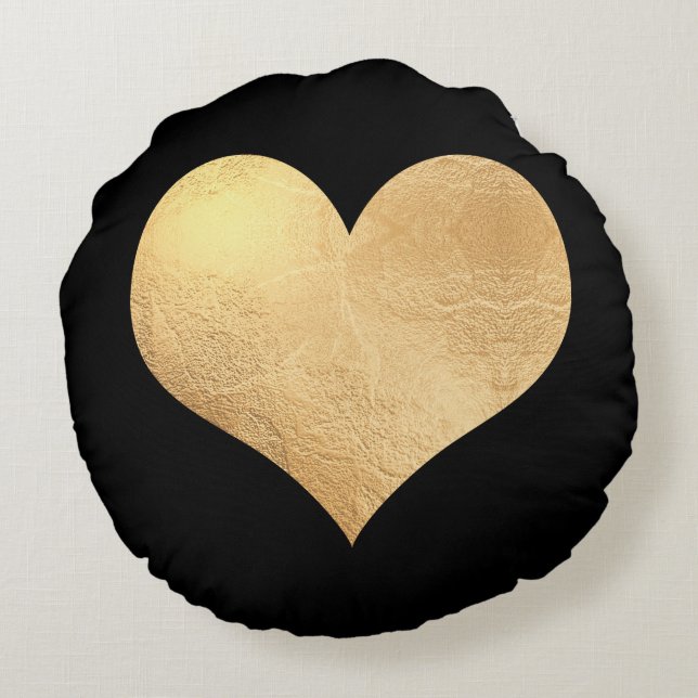 PixDezines Golden/Red Hearts/DIY achtergrond Rond Kussen (Achterkant)