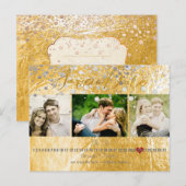 PixDezines goud/faux folie/foto's opslaan van de d Aankondigingskaart (Voorkant / Achterkant)