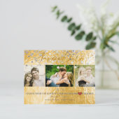 PixDezines goud/faux folie/foto's opslaan van de d Aankondigingskaart (Staand voorkant)