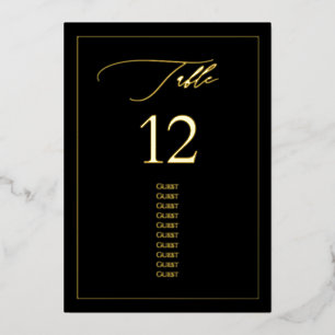 PixDezines Goud Folie Luxe Calligrafie Tafelnummer