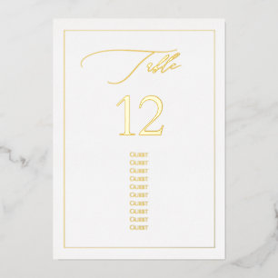 PixDezines Goud Folie Luxe Calligrafie Tafelnummer