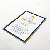 PixDezines Goud ModernScript Mitzvah DIY-Achtergro Folie Uitnodiging (Gedraaid)