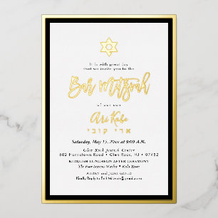 PixDezines Goud ModernScript Mitzvah DIY Kleuren Folie Uitnodiging