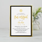 PixDezines Goud ModernScript Mitzvah DIY Kleuren Folie Uitnodiging (Staand Voorkant)