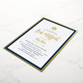 PixDezines Goud ModernScript Mitzvah DIYAchtergron Folie Uitnodiging (Gedraaid)
