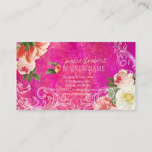 PixDezines goudbladeren+ pinda's Visitekaartje (Achterkant)