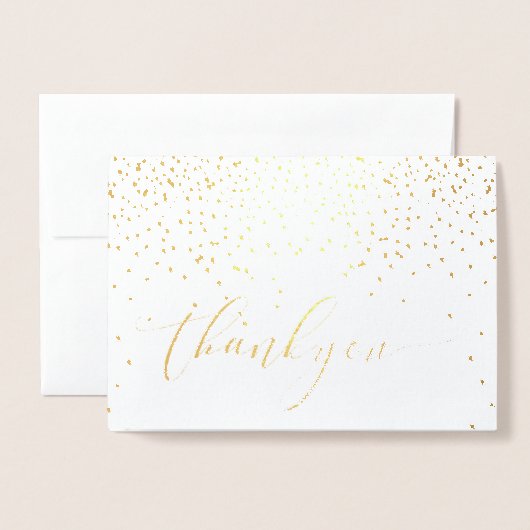 PixDezines Gouden Confetti Dank u Folie Kaarten (Voorkant met envelop)