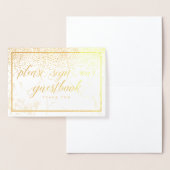 PixDezines Gouden Confetti/gelieve te ondertekenen Folie Kaarten (Display)