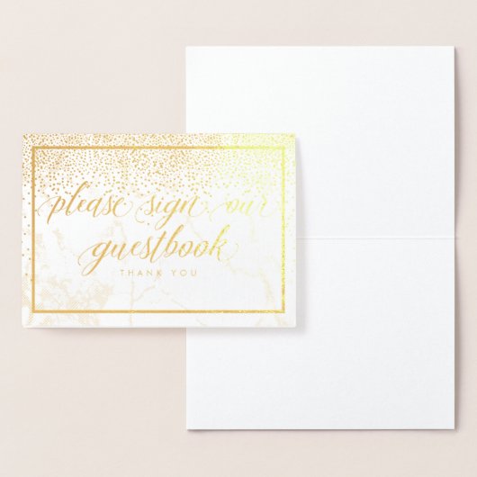 PixDezines Gouden Confetti/gelieve te ondertekenen Folie Kaarten (Display)