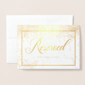 PixDezines Gouden Confetti/Gereserveerde Tafelteke Folie Kaarten (Voorkant met envelop)