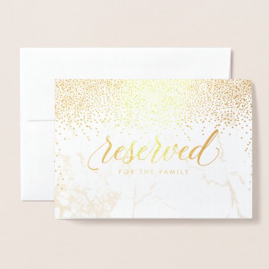 PixDezines Gouden Confetti/Gereserveerde Tafelteke Folie Kaarten (Voorkant met envelop)