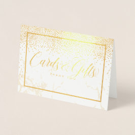 PixDezines Gouden Confetti/Kaarten+Gifts Tafelteke Folie Kaarten