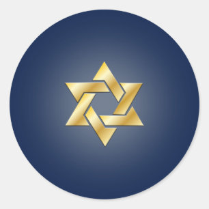 PixDezines gouden davidster/DIY achtergrond Ronde Sticker