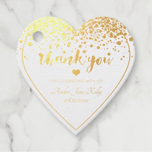 PixDezines Gouden Folie Confetti BrushScript Bedan Bedankjes Labels (Voorkant)