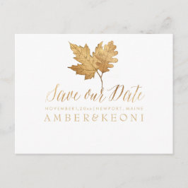 PixDezines Gouden Herfst Foliage/Save Onze Datum Aankondigingskaart