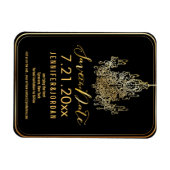 PixDezines gouden kroonluchter/datum opslaan/DIY l Magneet (Horizontaal)