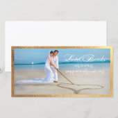 PixDezines gouden lijst/dank jullie trouwfoto Bedankkaart (Voorkant / Achterkant)