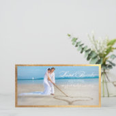 PixDezines gouden lijst/dank jullie trouwfoto Bedankkaart (Staand voorkant)