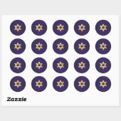 PixDezines gouden ster van david/DIY achtergrond Ronde Sticker (Vel)