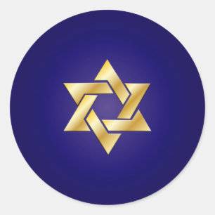 PixDezines gouden ster van david/DIY achtergrond Ronde Sticker