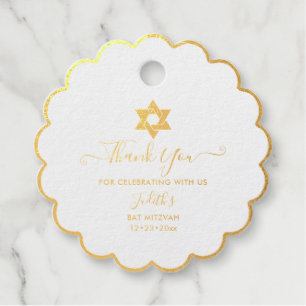 PixDezines Gouden ster van David Mitzvah Folie Sca Bedankjes Labels