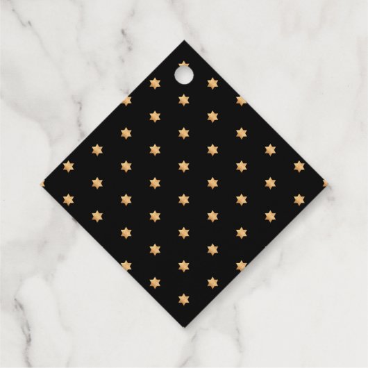 PixDezines Gouden ster van David Pattern Bar Mitzv Bedankjes Labels (Achterkant)