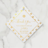 PixDezines Gouden ster van David Pattern Bar Mitzv Bedankjes Labels (Voorkant)