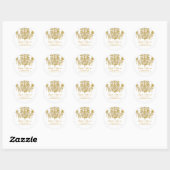 PixDezines gouden Toon kristallen kroonluchter Ronde Sticker (Vel)