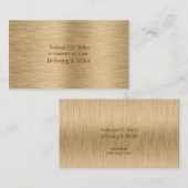 PixDezines gouden toongeborsteld staal/DIY-lettert Visitekaartje (Voorkant / Achterkant)