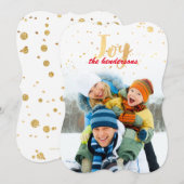 PixDezines gouden vlokken/nep folie confetti/vakan Feestdagenkaart (Voorkant / Achterkant)