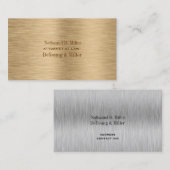 PixDezines goudkleurig geborsteld staal/DIY letter Visitekaartje (Voorkant / Achterkant)