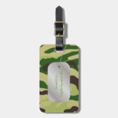 PixDezines green camo+dogtag Bagagelabel (Voorkant verticaal)